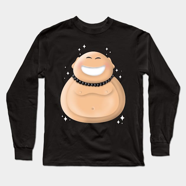 Happy Buddha Long Sleeve T-Shirt by Manxcraft